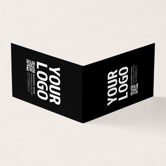 Ihr Logo mit editierbarem QR-Code und Text  Visitenkarten (Vorderseite)