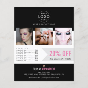 Ihr Logo Modern Black Pink Beauty Salon Promo Flyer