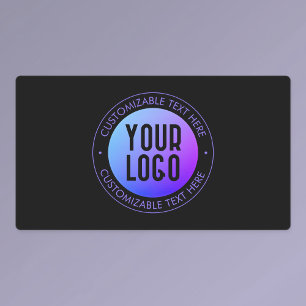 Ihr Logo & Modern Blue & Lila Ombre Gradient Etiketten