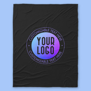 Ihr Logo & Modern Blue & Lila Ombre Gradient Fleecedecke