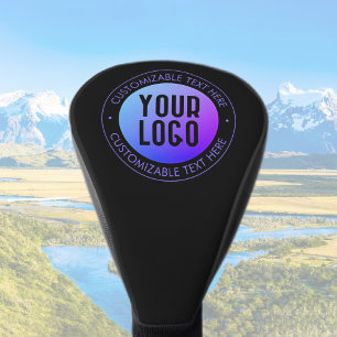 Ihr Logo & Modern Blue & Lila Ombre Gradient Golf Headcover