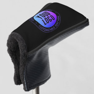 Ihr Logo & Modern Blue & Lila Ombre Gradient Golf Headcover