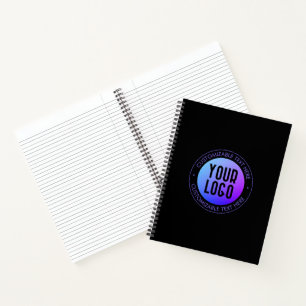 Ihr Logo & Modern Blue & Lila Ombre Gradient Notizbuch