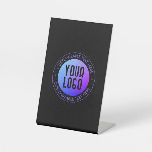 Ihr Logo & Modern Blue & Lila Ombre Gradient Sockelschild