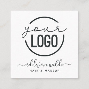 Ihr Logo Modern Chic Minimal Einfach Weiß Platz Quadratische Visitenkarte