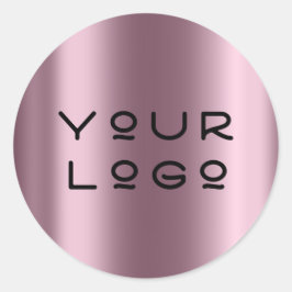 Ihr Logo Moderner Metallischer Minimalismus Online Runder Aufkleber