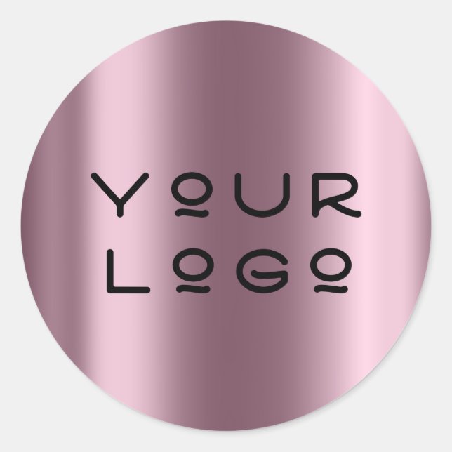 Ihr Logo Moderner Metallischer Minimalismus Online Runder Aufkleber (Vorderseite)