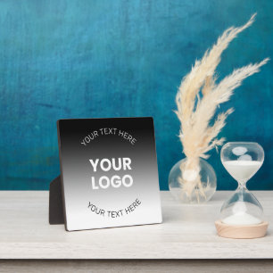 Ihr Logo   Modernes, bearbeitbares Schwarz-Weiß-Bi Fotoplatte