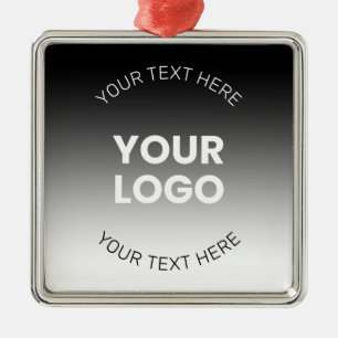 Ihr Logo   Modernes, bearbeitbares Schwarz-Weiß-Bi Ornament Aus Metall