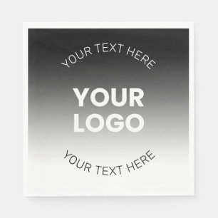 Ihr Logo Modernes, bearbeitbares Schwarz-Weiß-Bi Serviette