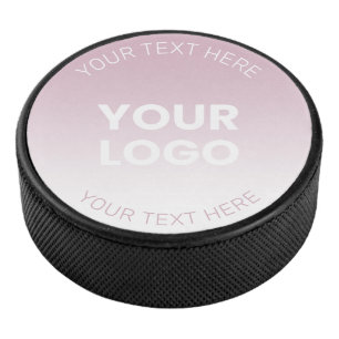 Ihr Logo Modernes Dusty Pink und Weiß Ombre Eishockey Puck