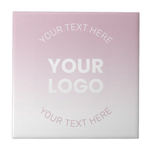 Ihr Logo Modernes Dusty Pink und Weiß Ombre Fliese