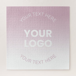 Ihr Logo Modernes Dusty Pink & Weiß Ombre Puzzle