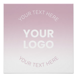 Ihr Logo   Modernes Dusty Pink & White Ombre Poster