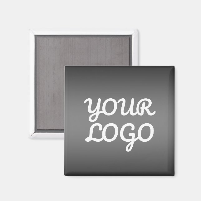 Ihr Logo & Modernes einfaches Ombre | Dunkelgrau Magnet (Vorderseite/Rückseite)