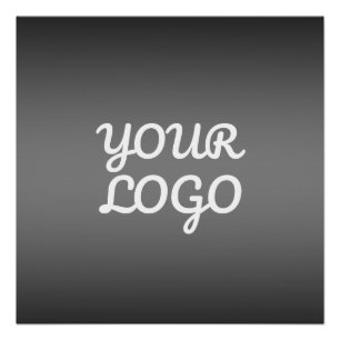 Ihr Logo & Modernes einfaches Ombre   Dunkelgrau Poster