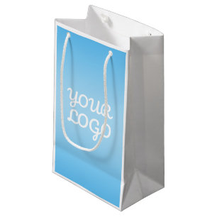 Ihr Logo & Modernes einfaches Ombre Hellblau Kleine Geschenktüte