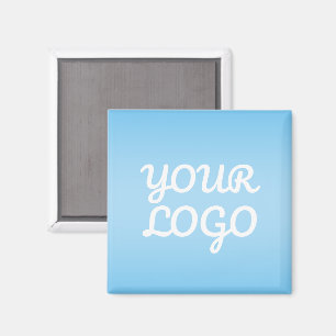 Ihr Logo & Modernes einfaches Ombre   Hellblau Magnet