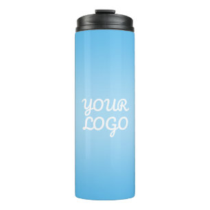 Ihr Logo & Modernes einfaches Ombre Hellblau Thermosbecher