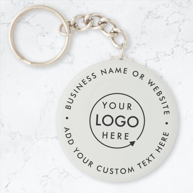 Ihr Logo | Modernes Graues Business Website Budget Schlüsselanhänger (Minimal company branded keychains for small business office keys, gifting & promotional swag.)
