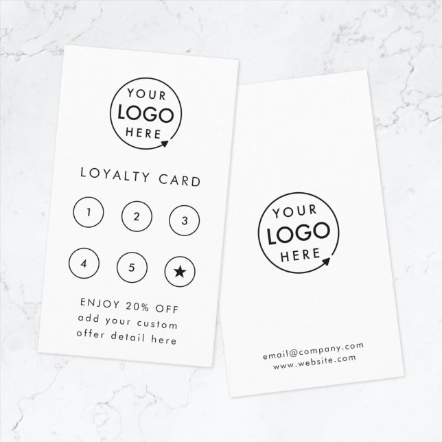Ihr Logo | Modernes Minimalistisches Business Punc Treuekarte (Build brand loyalty with this professional modern customer reward card design)