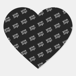 Ihr Logo   Modernes Wiederholmuster Herz-Aufkleber