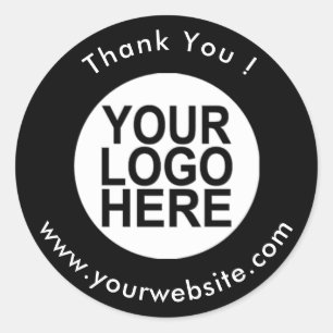 Ihr Logo, Name und Website Promo Classic Round Runder Aufkleber