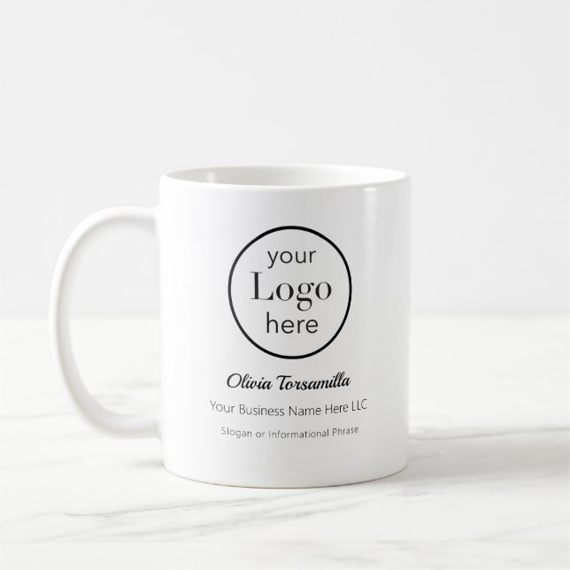 Ihr Logo Name Unternehmen Kaffeetasse (Links)