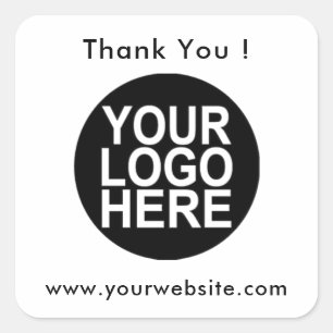 Ihr Logo, Name & Website Promo Classic Round Clas Quadratischer Aufkleber