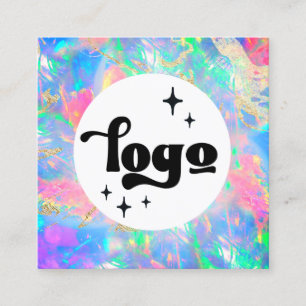Ihr Logo neon opal quadratische Visitenkarte
