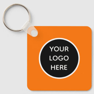 Ihr Logo Neon Orange Elegante Business Schlüsselanhänger