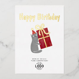 Ihr Logo Niedlich Cat Burgundy Geschenk Geburtstag Folieneinladung