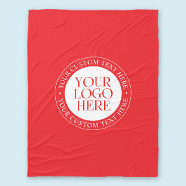 Ihr Logo oder anderes Bild | Weihnachtsrot und Wei Fleecedecke