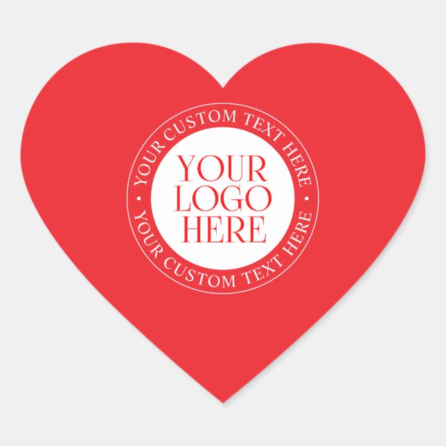 Ihr Logo oder anderes Bild | Weihnachtsrot und Wei Herz-Aufkleber (Vorderseite)