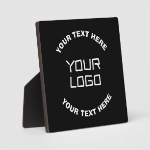Ihr Logo oder Bild & bearbeitbarer Text Schwarz Fotoplatte
