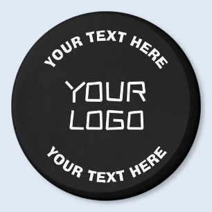 Ihr Logo oder Bild & bearbeitbarer Text Schwarz Magnet
