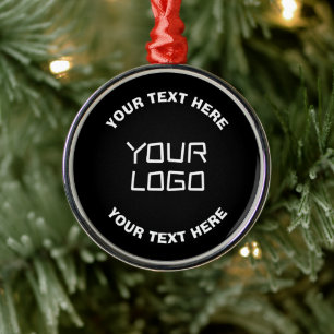 Ihr Logo oder Bild & bearbeitbarer Text   Schwarz  Ornament Aus Metall