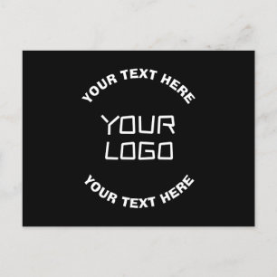 Ihr Logo oder Bild & bearbeitbarer Text Schwarz Postkarte
