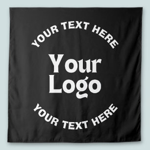 Ihr Logo oder Bild & bearbeitbarer Text Schwarz Wandteppich