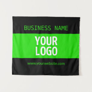 Ihr Logo oder Bild   Schwarz und Hellgrün Wandteppich