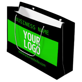 Ihr Logo oder Bild | Schwarz-Weiß-Grün Große Geschenktüte