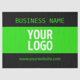 Ihr Logo oder Bild | Schwarz-Weiß-Grün Seidenpapier