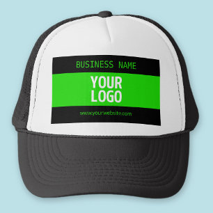 Ihr Logo oder Bild Schwarz-Weiß-Grün Truckerkappe