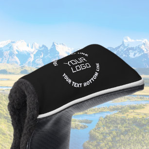 Ihr Logo oder Bild und bearbeiteter Text   Schwarz Golf Headcover