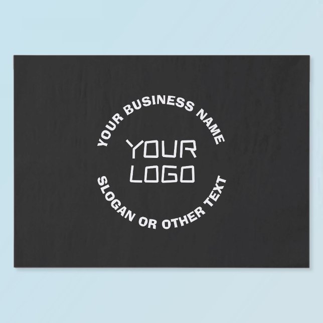 Ihr Logo oder Bild und bearbeiteter Text | Schwarz Seidenpapier (Von Creator hochgeladen)