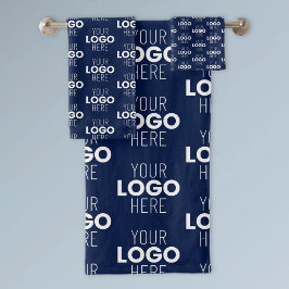 Ihr Logo oder Bild-Wiederholungsmuster | Marinebla Badhandtuch Set