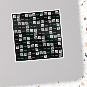 Ihr Logo oder Bild   Zig Zag Muster mit zwei Bilde Aufkleber