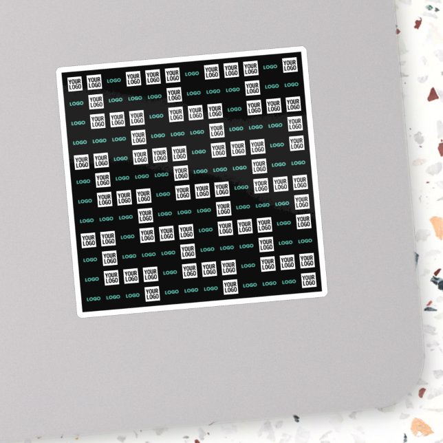 Ihr Logo oder Bild | Zig Zag Muster mit zwei Bilde Aufkleber (Von Creator hochgeladen)