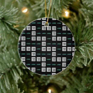 Ihr Logo oder Bild   Zig Zag Muster mit zwei Bilde Keramik Ornament