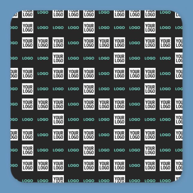 Ihr Logo oder Bild | Zig Zag Muster mit zwei Bilde Quadratischer Aufkleber (Von Creator hochgeladen)